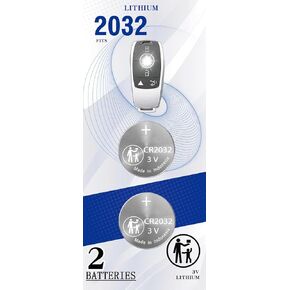 (2 Pack) CR2032 Remote Key Fob Battery Compatible with Mercedes-Benz (2017-2022) A B C E S G Class GLA GLB GLE GLS CLA CLS EQC AMG(FCC IYZ-MS1 IFETEL: RLVMAMS15-1041 IC: 2701A-MS1)