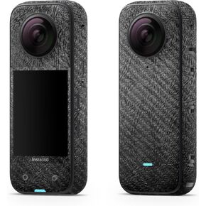 Carbon Fiber Skin Compatible with Insta360 X3 (2022) - Black Gold Marble - Premium 3M Vinyl Protective Wrap Decal Cover - Easy to Apply | Crafted in The USA by MightySkins
