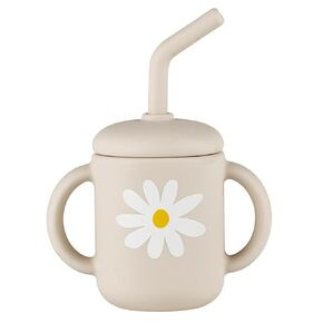 Stephan Baby Sippy Cups - Soft Silicone Baby Training Cup with Lid & Straw, 4-Ounce, Beach Babe