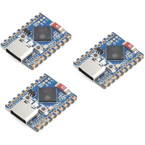 Waveshare 3PCS ESP32-S3 Mini Development Board, Based on ESP32-S3FH4R2 Dual-Core Processor, 240MHz Running Frequency, Support 2.4GHz Wi-Fi & Bluetooth 5, Onboard 4MB Flash Memory/2MB PSRAM