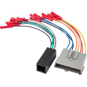 RED WOLF Stereo Harness w/Wire Connector Butt Amplifier Integration Fit for 1986-2000 Ford Mustang Explorer F150/250, Lincoln Town, Mercury Radio Connector Adapter Premium Mach Sound System