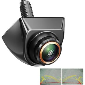 AHD 1080P Backup Camera for Car, 170° Wide Angle Reverse Camera with Dynamic Trajectory + Clear Night Vision, 360° Rotatable Backup Camera for Car Pickup Truck SUV RV (Black)