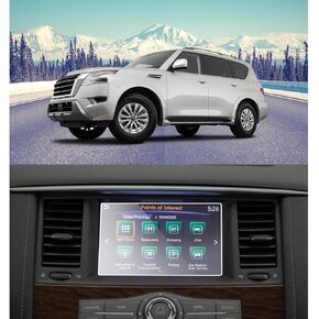 for 2017 2018 2019 2020 2021 Nissan Armada 8 Inch Tempered Glass Screen Protector 9H Hardness Anti-Fingerprint Anti-Scratch Accessories Infotainment Navigation Touchscreen Protective Film