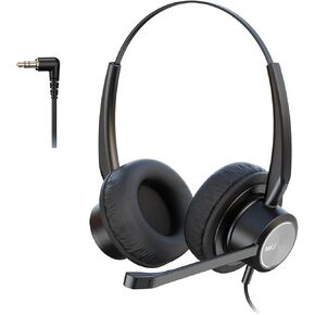 MKJ 2.5mm Headset with Microphone Noise Cancelling Corded Call Center Telephone Headset for Office Phone Panasonic KX-TGA470 KX-TGF380M KX-TG9541 KG-TGEA20 Vtech Cisco SPA303G 508G Gigaset Uniden