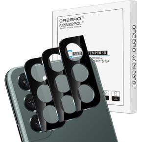 Orzero (3 Pack) Compatible for Samsung Galaxy S22 5G, Samsung Galaxy S22 Plus 5G Camera Lens Protector, Tempered Glass 9 Hardness HD Anti-Scratch Full Coverage Bubble-Free (Lifetime Replacement)