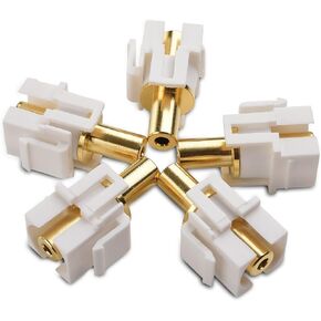 Cable Matters 5-Pack Gold-Plated 3.5mm TRS Keystone Jack Inserts in White
