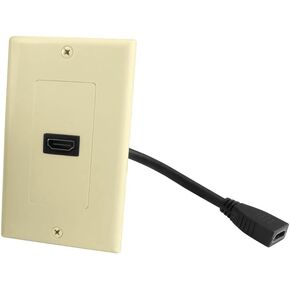 Decora Wall Plate with HDMI High Speed with Ethernet Pigtail (Ivory)
