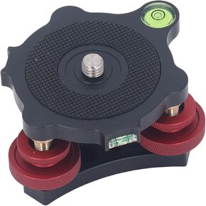 Tripod Leveling Base Head Tripod Camera Leveler, Sturdy Aluminum Alloy Tri Wheel Head 3/8 Inch Thread 3 Bubble Level Triple Wheel Leveler for Macro Panoramic Photography