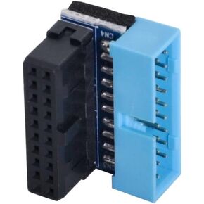 chenyang 2 Pack USB 3.0 Front Panel Header 19/20Pin Male to Female 90 Degree Angled Mainboard Header Gender Changer Connector Adapter Overmold Type
