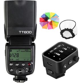 Godox TT600 HSS 1/8000S 2.4G Wireless GN60 Flash Speedlite with X3C TTL High-Definition OLED Screen Wireless Flash Trigger Built-in 3.7V 850mAh Li-Ion Battery Compatible with Canon Cameras