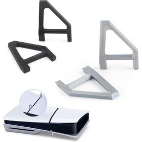 YWLRONG 4Pcs for PS5 Slim Stand Console Bracket Holder Flat Base Horizontal Stand Compatible with Sony PlayStation 5 Slim Disc Edition Accessories(Black+Grey)