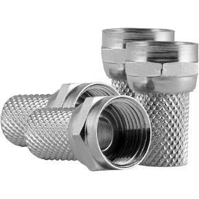 UltraPro RG6 F-Type Twist-On Coaxial Connector, 4 Pack, Replace Connectors or Assemble Custom Cables, No Tools Required, 52181