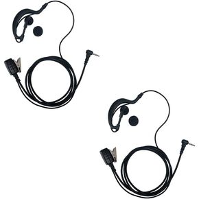 2.5mm Walkie Talkie Earpiece with Mic 1 Pin G Shape Headset for Motorola Talkabout MH230R MR350R T200 T200TP T260 T260TP T460 T600 T800 MT350R Two Way Radio Accessories 2 Pack