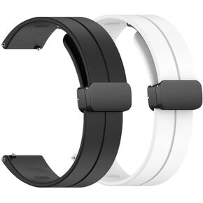 Band for Garmin Venu/Venu sq/Venu sq2/Venu 2 plus, 20mm Watch Strap with Folding Clasp Silicone Replacement Wristband Compatible with Vivoactive 3/Approach S40/Forerunner 245