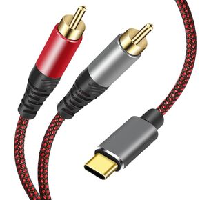 USB C to 2 RCA Audio Cable 3Ft, Type-C to RCA Male to Male Y RCA Splitter, 2RCA Jack USB-C Audio Cable for Phone, Tablet, Home Theater, DVD, Amplifier, Speaker, Car Stereo (3Ft)