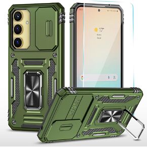 SunStory for Samsung Galaxy A35 5G Case with HD Screen Protector & Slide Camera Cover & Kickstand, Samsung A35 5G Case [Military-Grade] Phone Case for Samsung Galaxy A35 (Black)