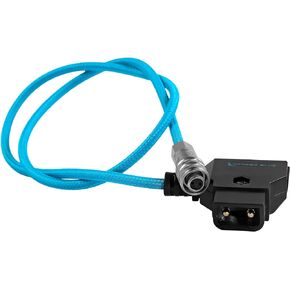 KONDOR BLUE 20" D-Tap/P-Tap to 2-Pin Weipu Style Braided Power Supply Cable | Compatible with many DC plug battery options including BMPCC 4K/6K, The Sony NP series, and MOZA Air 2 | Blue
