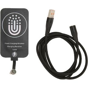 120W Type C Magnetic Wireless Charging Receiver for Galaxy A51 A40 A20E, 10W Wireless Charging Patch Magnetic Dual Purpose Back Sticker.