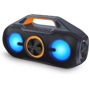 ION AquaSport Max Waterproof 60W Portable Bluetooth Party Speaker with Lights, Battery, Built-in Microphone, Radio and AUX Input
