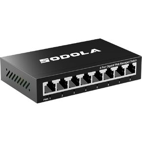 8-Port Gigabit Easy Smart Managed Ethernet Switch,Metal Housing,LACP Link Aggregation, QoS, IGMP Snooping, VLAN Network Switch