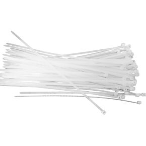 14 Inch Cable Ties, 50 lbs Nylon Wrap Zip Ties, UV Weather Resistant, Premium Grade - HEAVY DUTY (100 Natural/Clear Cable Zip Ties)