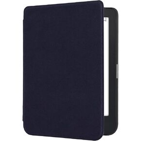 kwmobile Case Compatible with Kobo Clara 2E / Tolino Shine 4 Cover - Microfiber E Reader Magnetic Flip Cover - Blue