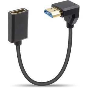 Duttek 8K كابل موسع HDMI قصير 1 قدم، 48 جيجابت في الثانية زاوية قائمة HDMI ذكر إلى أنثى كابل، كابل تمديد HDMI يدعم 8K @ 60 هرتز 4K @ 120 7680P للتلفزيون والكمبيوتر المحمول وجهاز العرض والشاشة وXbox in Kuwait