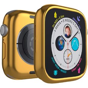 D & K Exclusives Bumper Case Compatible with Apple Watch 42mm Case, 360x Protective Case for Men Women iWatch Series 3/2/1, Gold