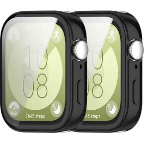 Chofit Screen Protector Intended for Huawei Watch Fit 3 Case,TPU Plated Bumper All-Around Slim Protective Cover Accessories for Huawei Watch Fit 3 (4PACKSA)