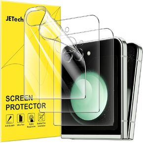 JETech Front Screen Protector for Samsung Galaxy Z Flip 6, Full Coverage PET Film, Case Friendly, HD Clear, 3-Pack