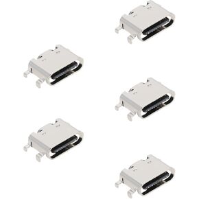 SING F LTD 5PCS Type C Charging Socket Port USB C Female Charging Socket Port Charger 4 Pin Connector Socket Jack Compatible with Alcatel 1T 10 8092 Tablet