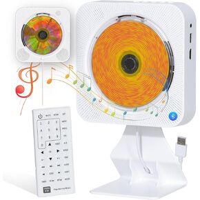 Portable CD Players for Home – Desk and Wall Mount Radio CD Player. HIFI Desktop CD Player with Radio, DVD, Wireless Bluetooth Speaker Built in. Wall CD Player, Kids Music Player.