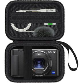 Camera Case for Sony ZV-1/ ZV-1F/ ZV-1 II Digital Camera for Content Creators and Vloggers, Camera Protective Box Hard Travel Storage Bag, Mesh Pocket fits Cable, Batteries, SD Card, Pink