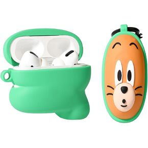 حافظة لسماعات الأذن AirPods Pro الجيل الثاني/الأول (2023/2022/2019) مع سلسلة مفاتيح، حافظة شحن من السيليكون بتصميم كرتوني لطيف ثلاثي الأبعاد، أغطية واقية مضادة للصدمات لأجهزة AirPods Pro/Pro 2
