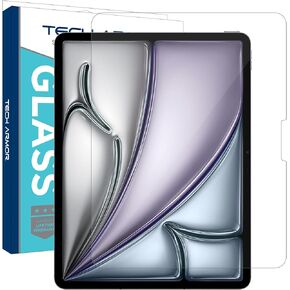 Tech Armor Screen Protector for iPad Air 13 (2024) - Ballistic Tempered Glass, Apple Pencil Compatible, 9 H Hardness, Liquid Retina Display + Easy Installation Tray - 1 Pack