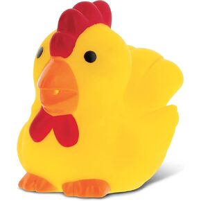 DolliBu Rooster Bath Buddy Squirter - Floating Yellow Chicken Rubber Bath Toy, Fun Water Squirting Bathtime Play For Toddlers, Cute Farm Barn Animal Toy For The Bathtub, Beach, & Pool for Girls & Boys