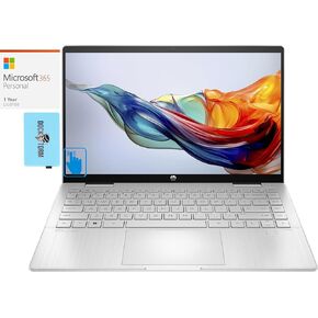 HP Pavilion x360 School & Business 2-in-1 Laptop (Intel Core 7 150U 10-Core, 16GB RAM, 512GB PCIe SSD, Intel Graphics, 14.0" 60 Hz Touch Win 11 Home) with MS 365 Personal, Dockztorm Hub