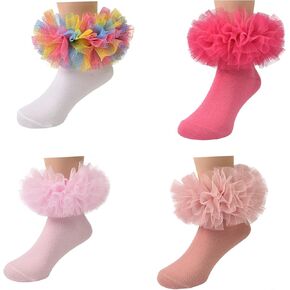 Girls socks and stockings fluffy frilly princess dress socks lace dance dress socks newborn/infant/toddler/girls