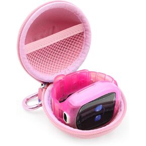 CASEMATIX Smartwatch Travel Case Compatible with Little Tikes Tobi, Tobi 2 Robot Smartwatch - Hard Case for Watch with Carabiner and Accessory Storage, Pink Case Only