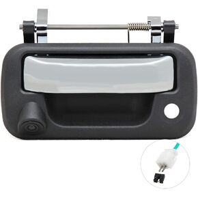 EWAY Tailgate Handle Reverse Backup Camera Replacement for Ford F150 2004-2014, Super Duty F-250 F-350 F450 F550 Rear View Parking Back Up Camera 170° Tailgate Latch Door w/Keyhold, Black & Chrome