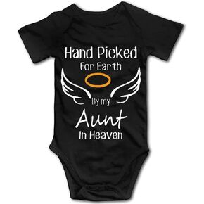Hand Picked for Earth by My Uncle in Heaven Unisex-baby Bodysuit White Long Sleeve 0-24 Months