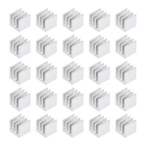 Uxcell Electronics مبرد تبريد لرقاقة MOS GPU IC فضية 10 × 10 × 10 مم 25 قطعة
