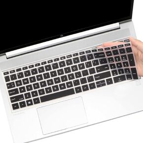 غطاء لوحة المفاتيح لجهاز HP Elitebook 650 G8 G9 G10 & Elitebook 655 G8 G9 G10 &2024 2023 HP Elitebook 15.6 بوصة غطاء لوحة المفاتيح من السيليكون (لا يناسب Elitebook 450 455 650 G6 G7) - أسود