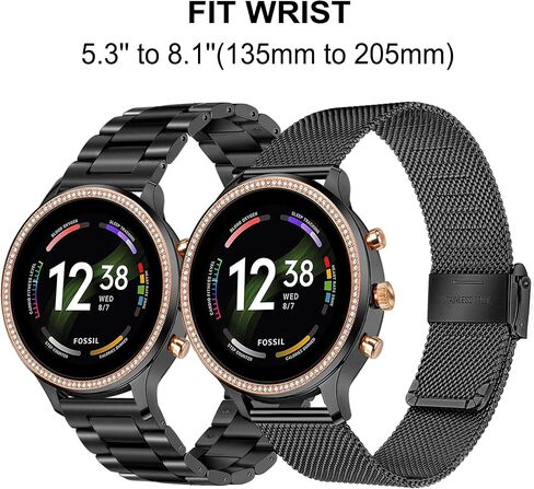 TRUMiRR Band Sets for Venu 3S (41mm) Women Smart Watch, Solid Stainless Steel Metal + Mesh Watchband for Garmin Garmin Venu 3S / Venu 2S / Forerunner 265S / Vivomove 3S in Saudi Arabia
