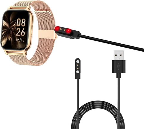 كابل USB للساعة الذكية Popglory P66، شاحن مغناطيسي 2 دبوس لساعة NiUFFiT P66 الذكية مقاس 1.85 بوصة in Kuwait