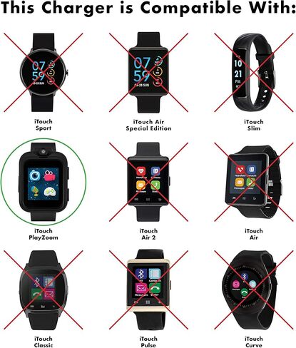 PlayZoom Smartwatch for Kids Charger Cable, Replacement USB Charging Cord for PlayZoom Children's Smartwatches, Compatible ONLY for The PlayZoom Kids Smartwatch (Blue, 1 Foot) in Saudi Arabia