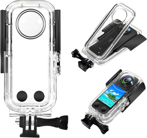 حافظة O'woda مقاومة للماء لجهاز Insta360 X3 - رفيق الغوص النهائي تحت الماء مع 12 فيلمًا مضادًا للضباب، مثالية للتصوير البانورامي بالكاميرا بدقة عالية تصل إلى 131 قدمًا (40 مترًا) in Kuwait