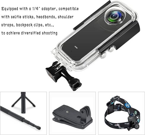 حافظة O'woda مقاومة للماء لجهاز Insta360 X3 - رفيق الغوص النهائي تحت الماء مع 12 فيلمًا مضادًا للضباب، مثالية للتصوير البانورامي بالكاميرا بدقة عالية تصل إلى 131 قدمًا (40 مترًا) in Kuwait