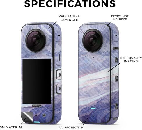 Glossy Glitter Skin Compatible with Insta360 X3 (2022) - Stitch Dragons - Premium 3M Vinyl Protective Wrap Decal Cover - Easy to Apply | Crafted in The USA by MightySkins in Saudi Arabia