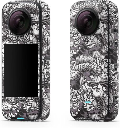 Glossy Glitter Skin Compatible with Insta360 X3 (2022) - Stitch Dragons - Premium 3M Vinyl Protective Wrap Decal Cover - Easy to Apply | Crafted in The USA by MightySkins in Saudi Arabia